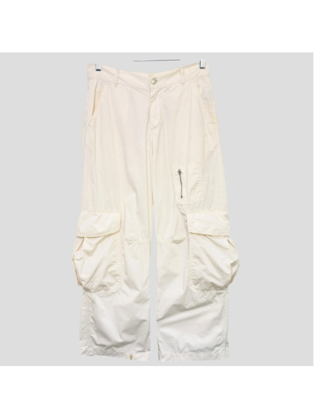 BDG Urban Outfitters Surplus Balloon Cargo Pants 4 Cream Poplin Wide Leg Utility